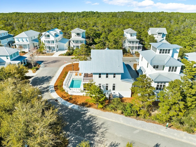 375 Morgans Trl, Santa Rosa Beach, FL 32459 - bird's eye view featuring a residential view and a view of trees