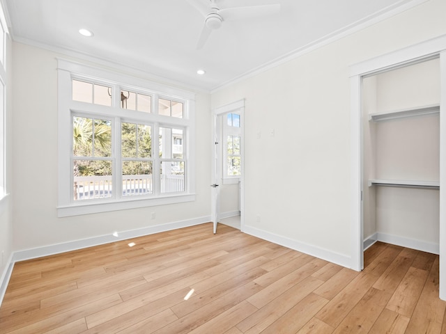 375 Morgans Trl, Santa Rosa Beach, FL 32459 - unfurnished bedroom with ornamental molding, baseboards, and light wood-style floors