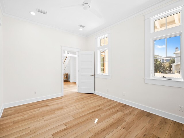 375 Morgans Trl, Santa Rosa Beach, FL 32459 - spare room with ornamental molding, baseboards, and light wood-type flooring