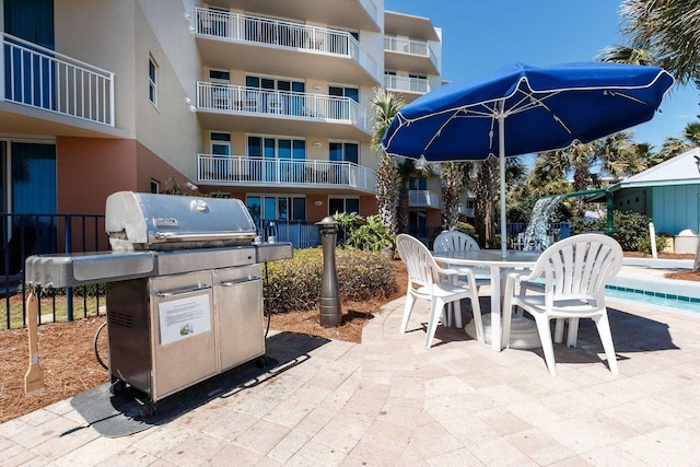 view of patio / terrace featuring a grill