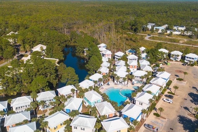 198 Somerset Bridge Rd Unit 120, Santa Rosa Beach, FL 32459 - birds eye view of property with a residential view, a forest view, and a water view