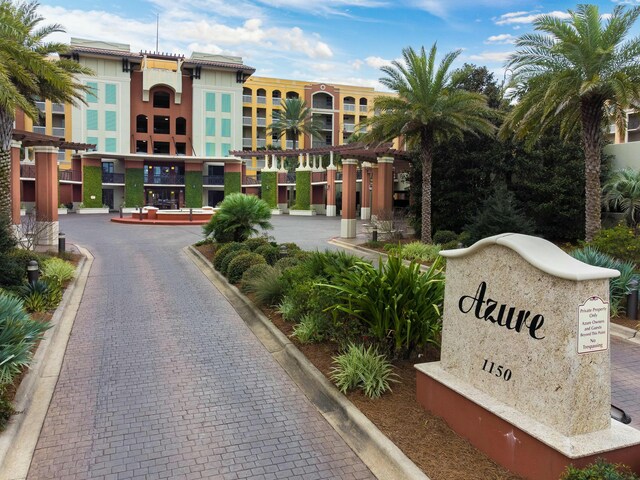 view of community sign