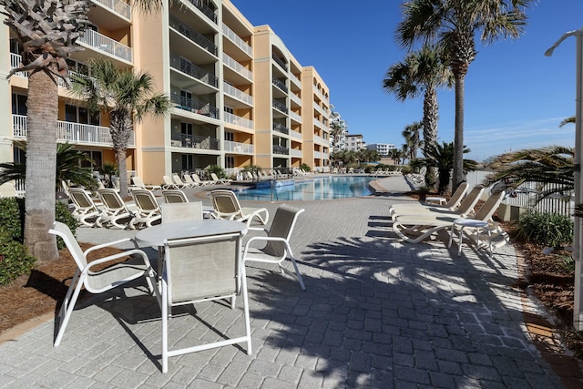 view of patio / terrace featuring a community pool