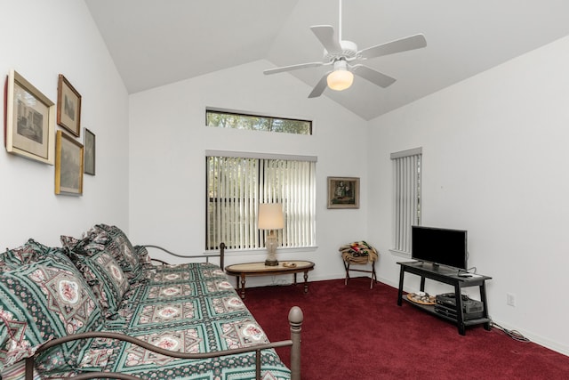 446 Marion Dr, Niceville, FL 32578 - carpeted bedroom with high vaulted ceiling