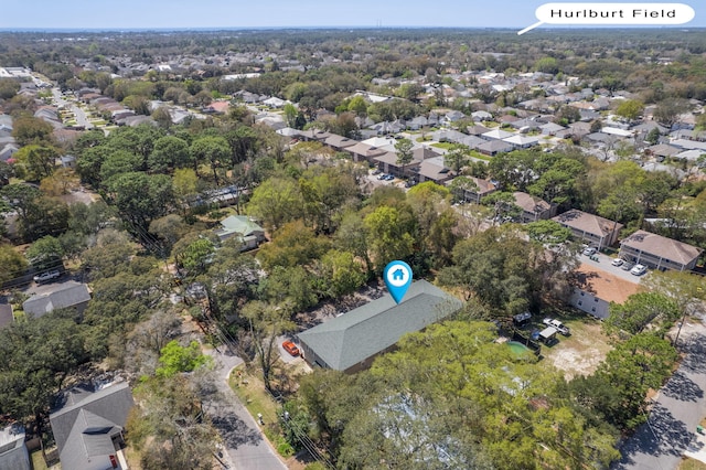 drone / aerial view with a residential view