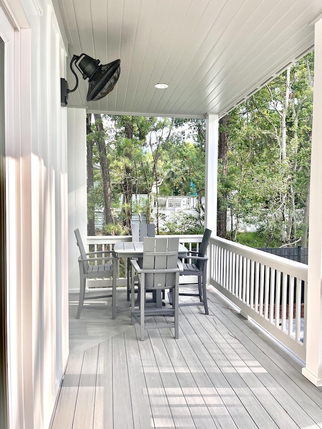 90 Montigo Ave, Santa Rosa Beach, FL 32459 - wooden terrace featuring outdoor dining area