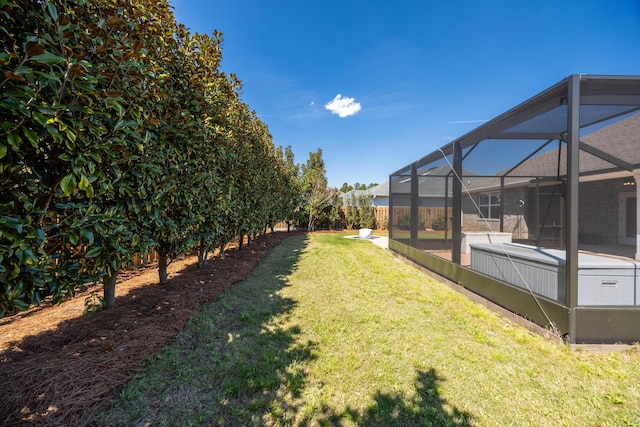 367 Brighton Cv, Freeport, FL 32439 - view of yard featuring a swimming pool, a lanai, and a patio area