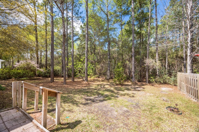 view of yard with fence