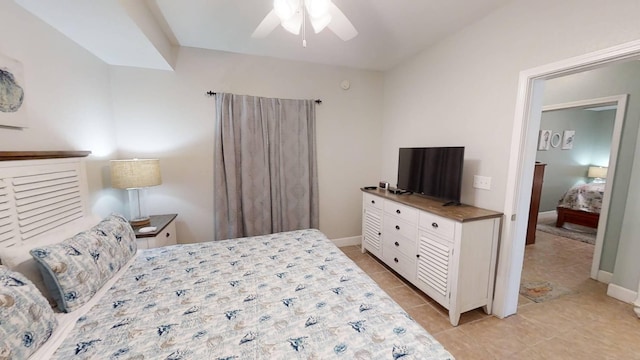 16819 Front Beach Rd Unit 210, Panama City Beach, FL 32413 - bedroom with light tile patterned floors, baseboards, and ceiling fan