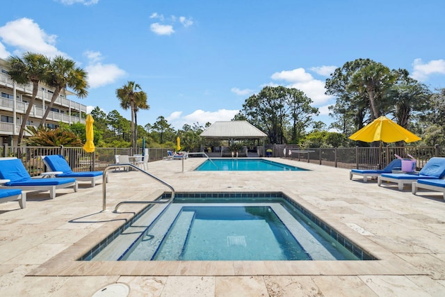 145 Beachfront Trl Unit 102A, Santa Rosa Beach, FL 32459 - community pool featuring a patio area, a gazebo, and fence