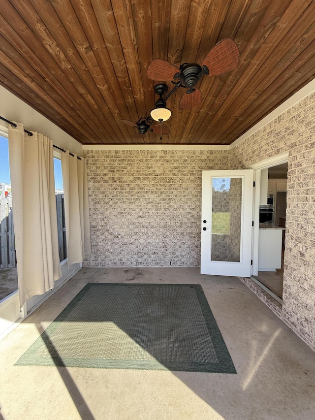 view of patio with ceiling fan