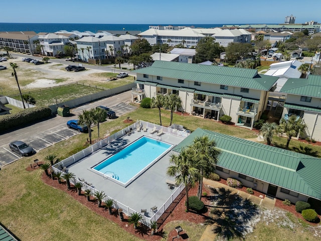 bird's eye view with a residential view