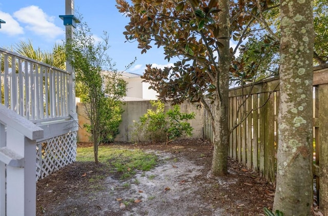 view of yard with fence
