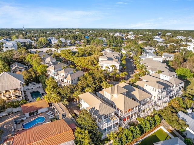 aerial view with a residential view