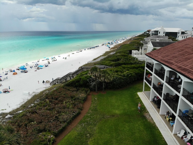 water view featuring a beach view