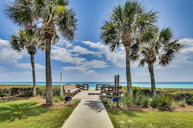 view of home's community featuring a water view