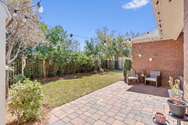 view of patio featuring a fenced backyard