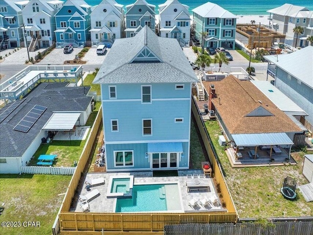8320 Surf Dr, Panama City Beach, FL 32408 - birds eye view of property with a residential view and a water view