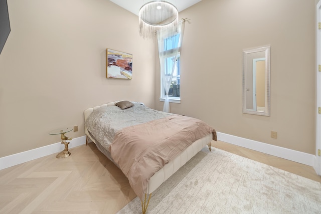 bedroom with baseboards