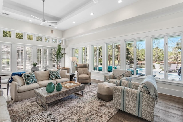 sunroom featuring visible vents