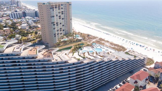 291 Scenic Gulf Dr Unit 1405, Miramar Beach, FL 32550 - drone / aerial view featuring a view of the beach, a view of city, and a water view