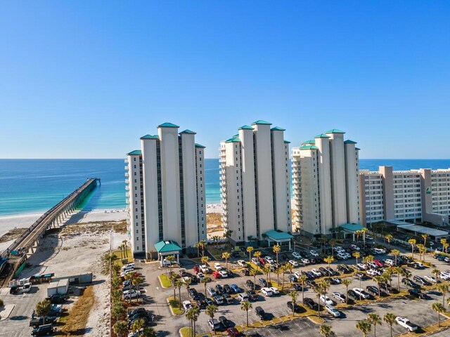 8575 Gulf Blvd Unit 1402, Navarre, FL 32566 - drone / aerial view featuring a city view and a water view