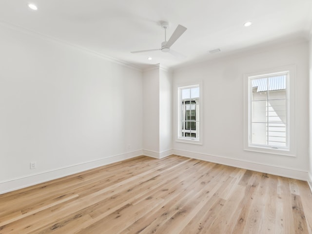 267 Tyler Dr, Santa Rosa Beach, FL 32459 - unfurnished room featuring plenty of natural light, baseboards, light wood-style flooring, and a ceiling fan