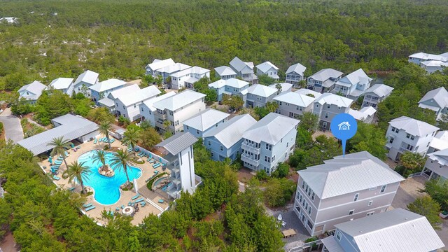 294 Gulfview Cir, Santa Rosa Beach, FL 32459 - birds eye view of property with a residential view and a view of trees