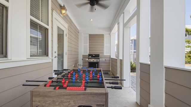 294 Gulfview Cir, Santa Rosa Beach, FL 32459 - view of patio / terrace featuring grilling area and ceiling fan