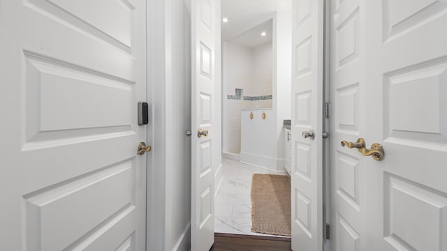294 Gulfview Cir, Santa Rosa Beach, FL 32459 - interior space featuring recessed lighting and marble finish floor
