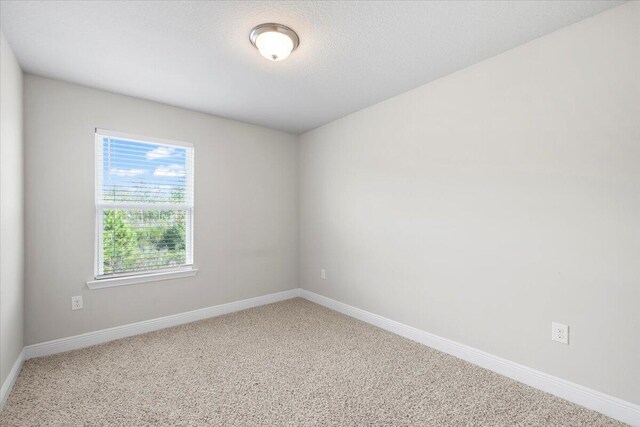 carpeted empty room featuring baseboards and a textured ceiling