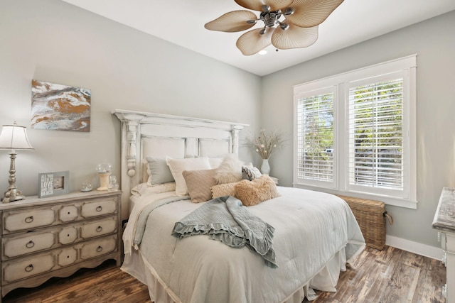 26 Classic Court Ln, Santa Rosa Beach, FL 32459 - bedroom featuring ceiling fan, baseboards, and wood finished floors