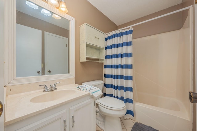24776 Fifth Ave, Florala, AL 36442 - bathroom featuring vanity, tile patterned floors, toilet, and shower / bath combo