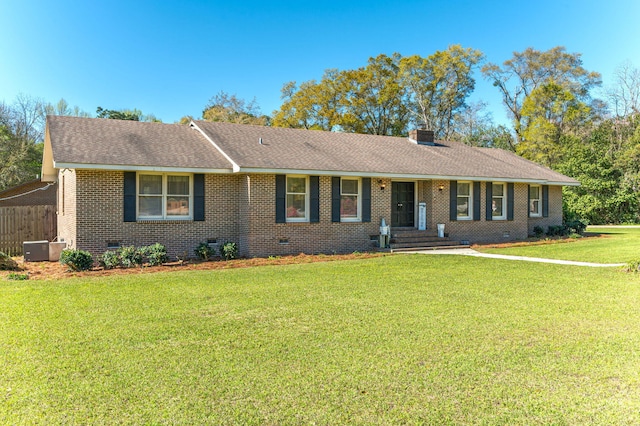 24776 Fifth Ave, Florala, AL 36442 - single story home featuring a front yard, a chimney, brick siding, and crawl space