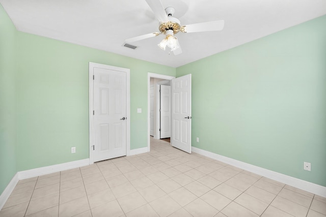 2511 Parkwood Dr, Panama City, FL 32405 - unfurnished bedroom with a ceiling fan, baseboards, and visible vents