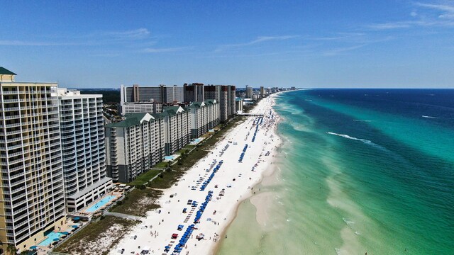 10519 Front Beach Rd Unit 1904B, Panama City Beach, FL 32407 - bird's eye view featuring a water view, a city view, and a view of the beach