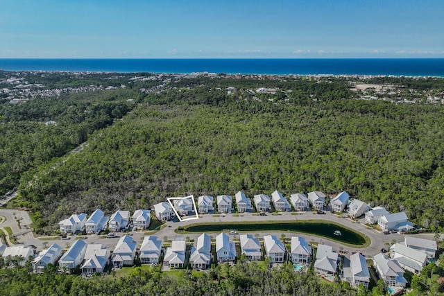 290 White Cottage Rd, Santa Rosa Beach, FL 32459 - bird's eye view with a residential view, a water view, and a forest view