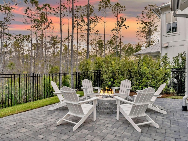 290 White Cottage Rd, Santa Rosa Beach, FL 32459 - view of patio with fence and a fire pit