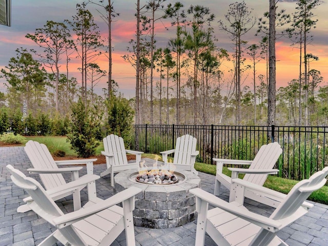 290 White Cottage Rd, Santa Rosa Beach, FL 32459 - view of patio featuring fence and an outdoor fire pit