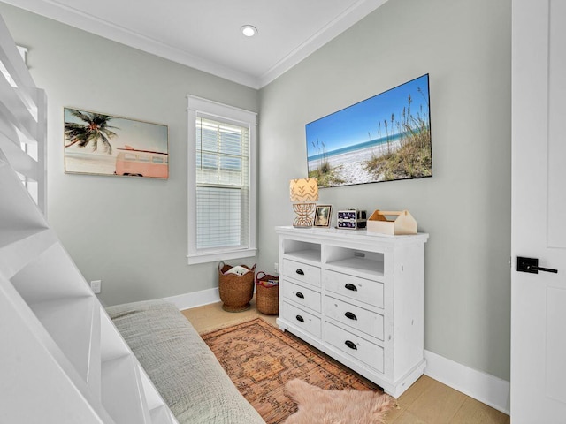 290 White Cottage Rd, Santa Rosa Beach, FL 32459 - sitting room with crown molding, recessed lighting, and baseboards