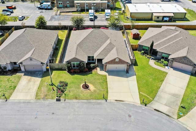 bird's eye view with a residential view