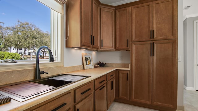 13 Taylor Krenkel Ct, Santa Rosa Beach, FL 32459 - kitchen with light countertops, a sink, and brown cabinets
