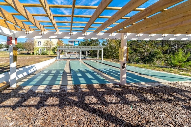 13 Taylor Krenkel Ct, Santa Rosa Beach, FL 32459 - view of swimming pool with shuffleboard and a pergola