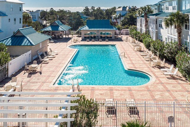 13 Taylor Krenkel Ct, Santa Rosa Beach, FL 32459 - community pool featuring a patio, fence, and a gazebo