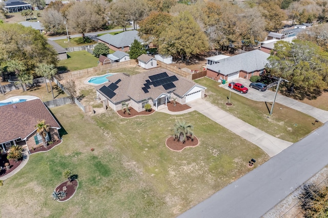 aerial view featuring a residential view