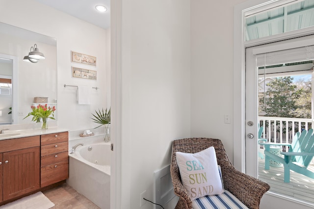 68 N Ryan St, Santa Rosa Beach, FL 32459 - bathroom with vanity and a whirlpool tub