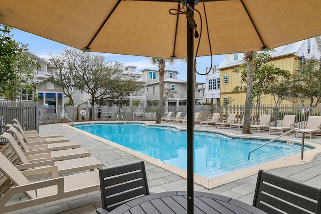 68 N Ryan St, Santa Rosa Beach, FL 32459 - community pool with a residential view, fence, and a patio