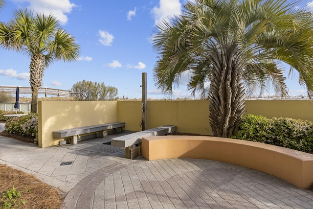 view of patio with fence