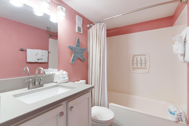 790 Santa Rosa Blvd Unit 403, Fort Walton Beach, FL 32548 - bathroom featuring shower / bath combo, visible vents, toilet, and vanity