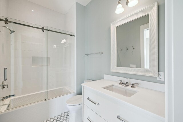 342 Windsong Dr, Inlet Beach, FL 32461 - bathroom with toilet, vanity, and enclosed tub / shower combo